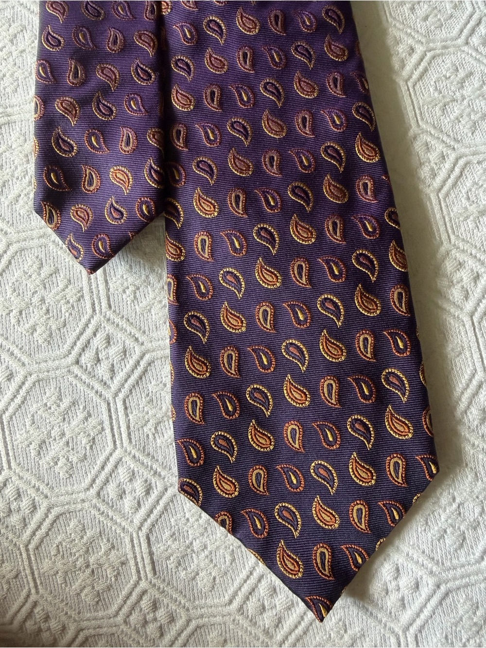 Gorgeous Faconnable Purple Paisley Men's Tie